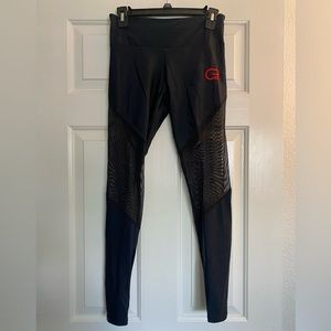 Cyclebar solid + mesh cycling tights